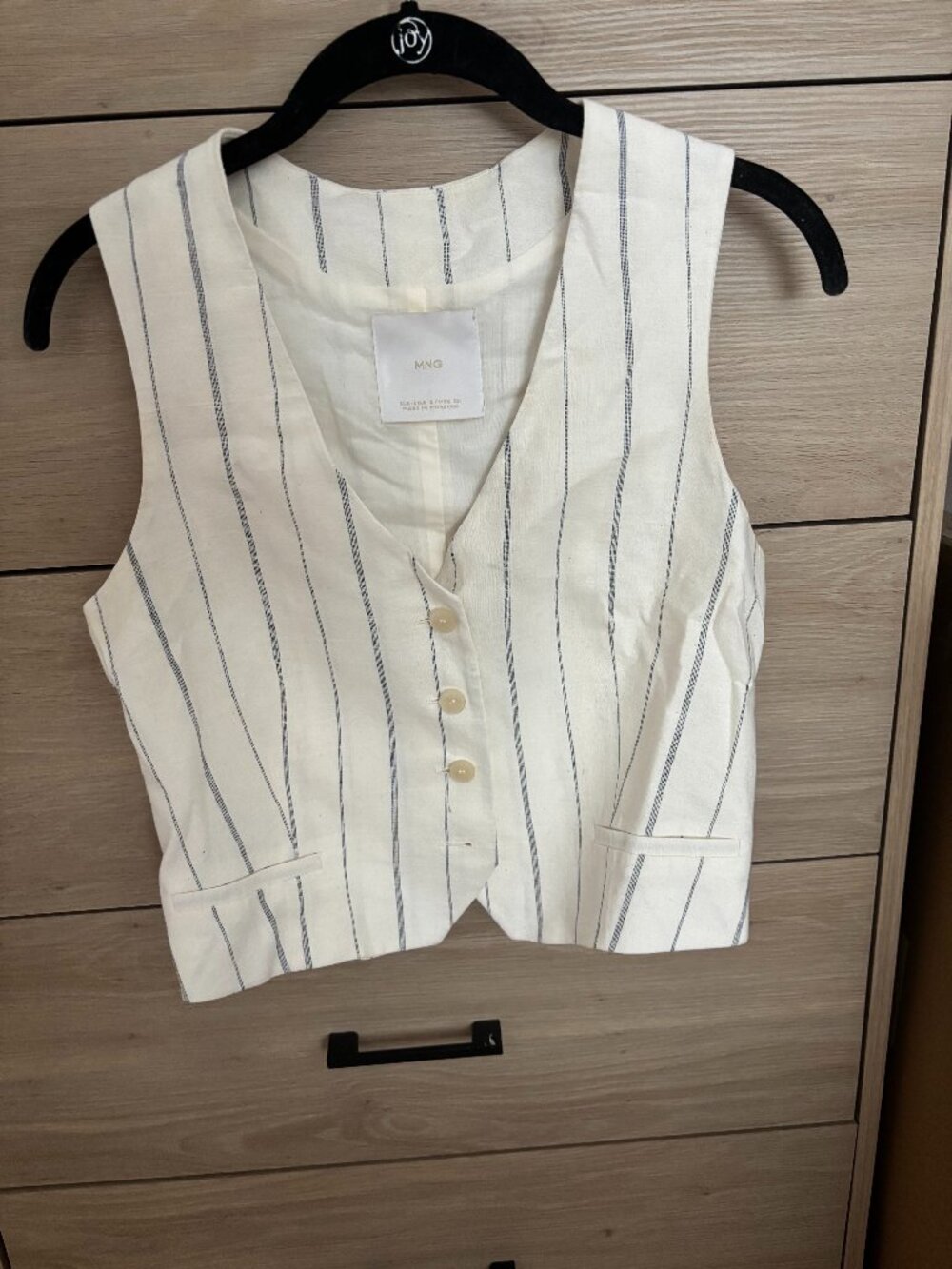 Mango striped white suit vest top